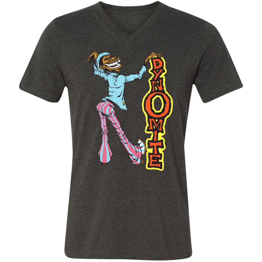 Unisex V-Neck T-Shirt - 4X4D21NY - Dark Grey Heather - 8