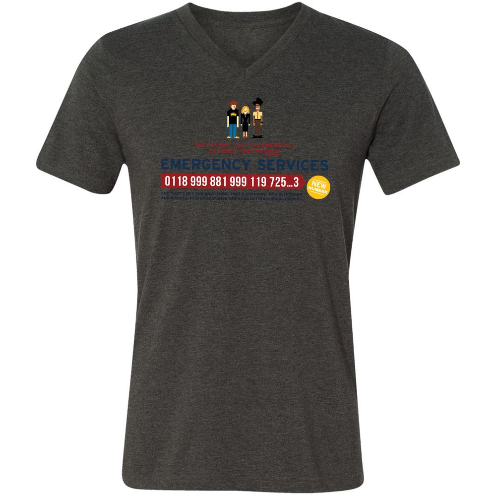 Unisex V-Neck T-Shirt - HCY3WCCL - Dark Grey Heather - 8