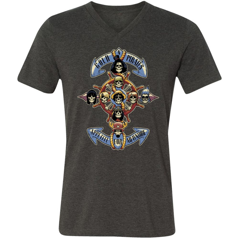 Unisex V-Neck T-Shirt - NPJ5LTPQ - Dark Grey Heather - 8
