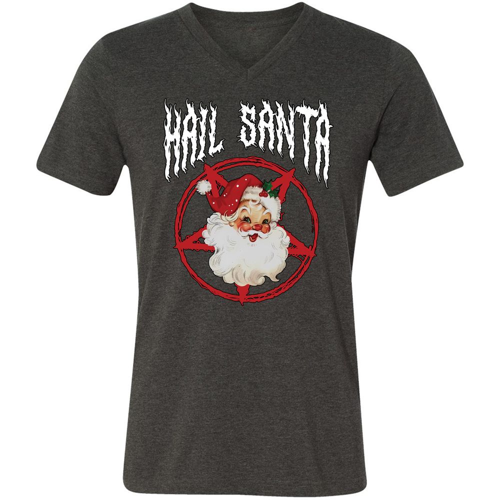 Unisex V-Neck T-Shirt - 1VNTQMZR - Dark Grey Heather - 8