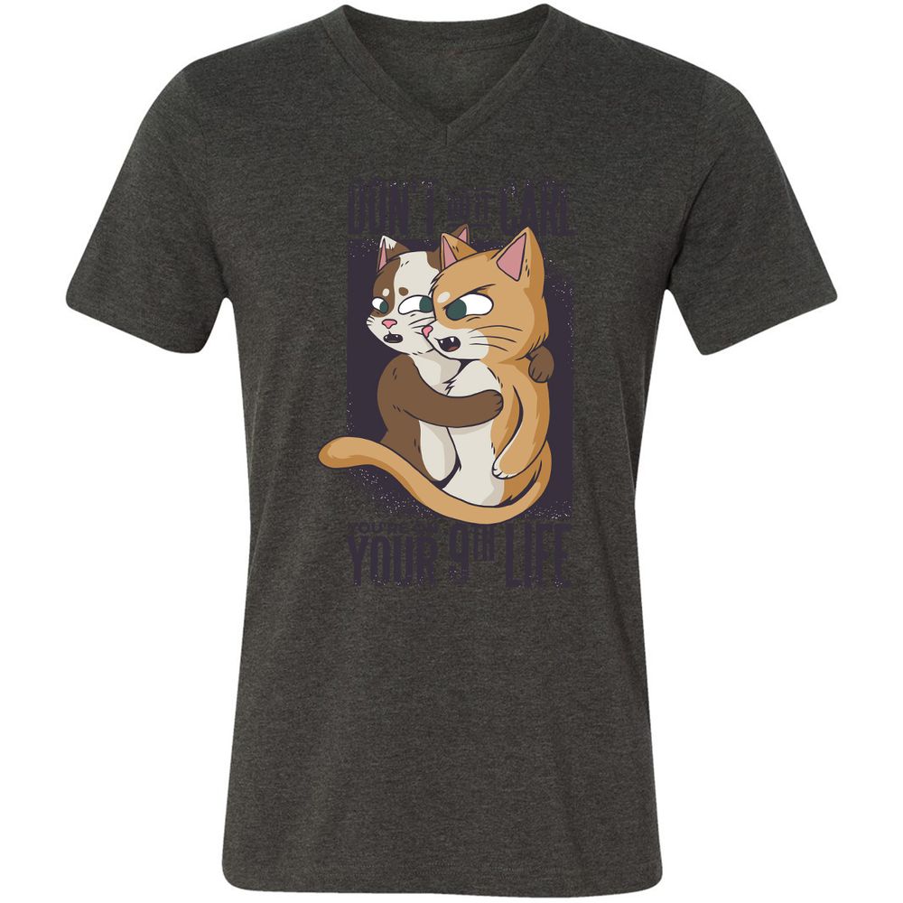 Unisex V-Neck T-Shirt - 3AKDQA6D - Dark Grey Heather - 8