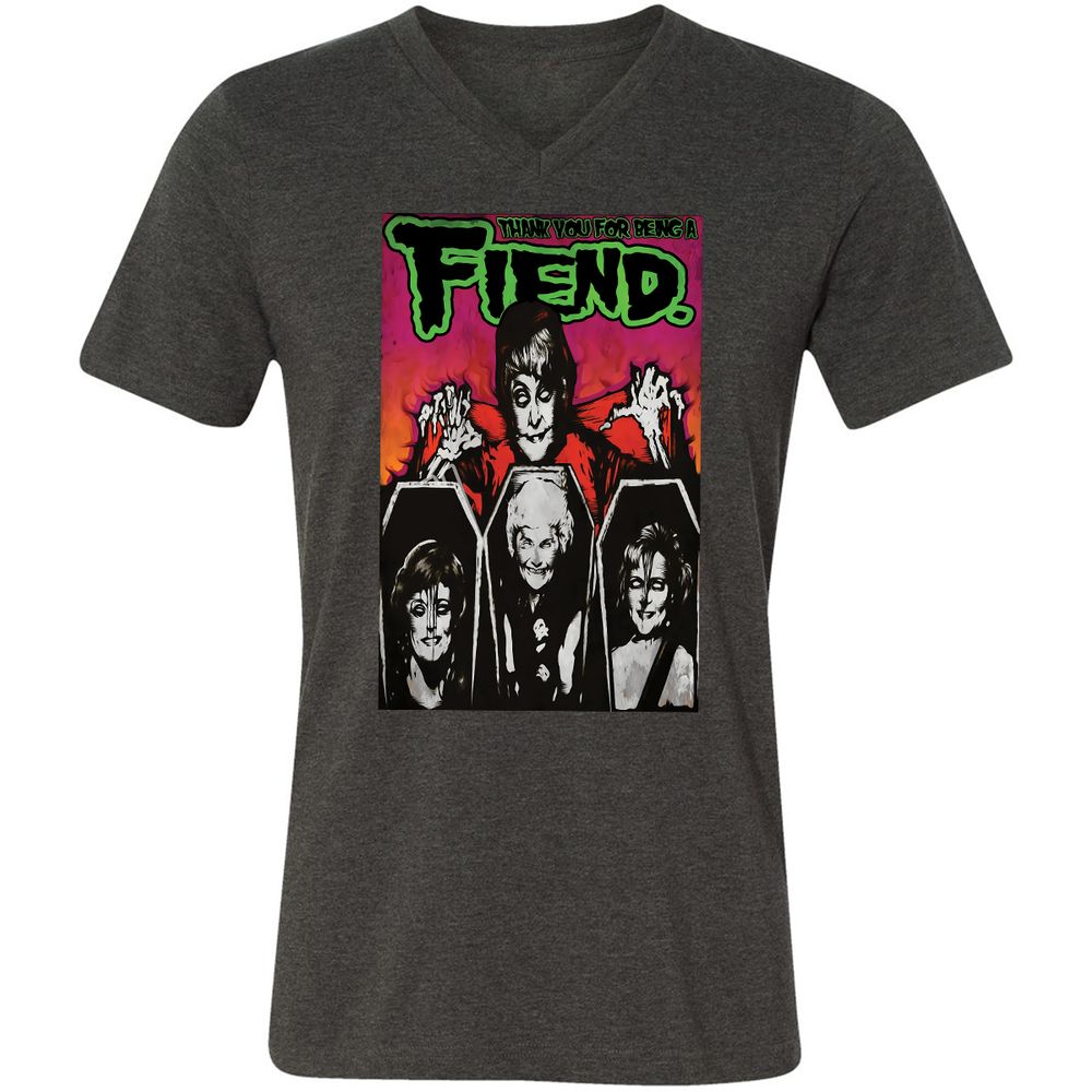 Unisex V-Neck T-Shirt - BTWZMR92 - Dark Grey Heather - 8