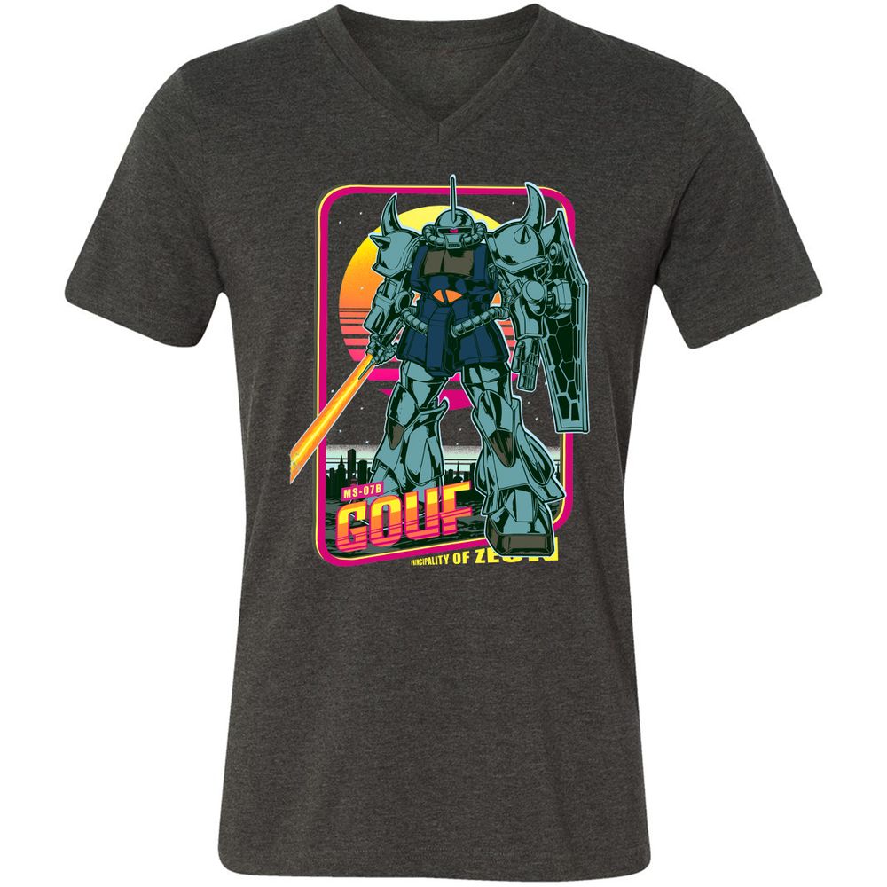 Unisex V-Neck T-Shirt - KXQYF9RH - Dark Grey Heather - 8