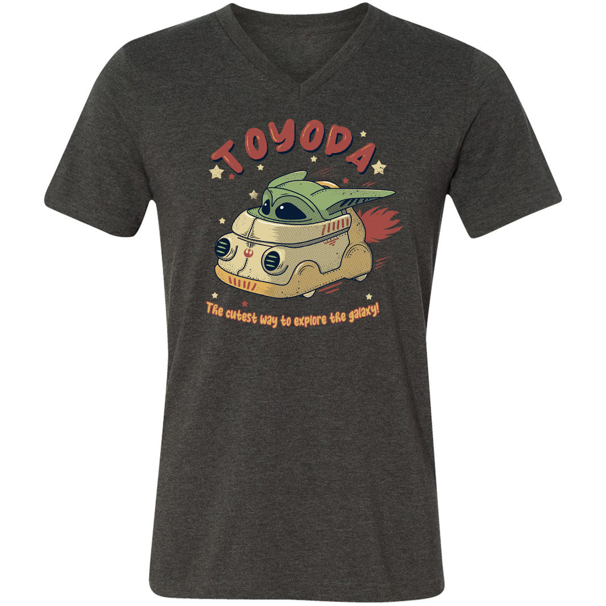 Unisex V-Neck T-Shirt - NYPMNUGJ - Dark Grey Heather - 8