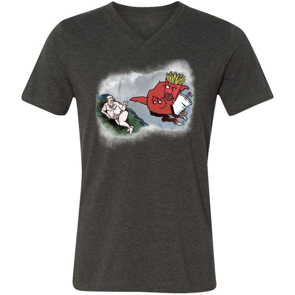 Unisex V-Neck T-Shirt - 96BVNCRV - Dark Grey Heather - 8