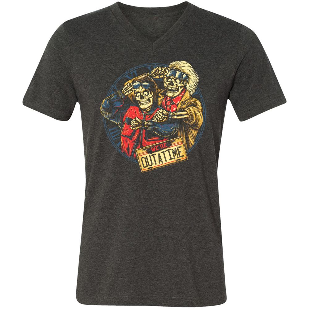 Unisex V-Neck T-Shirt - AG6XJLH8 - Dark Grey Heather - 8