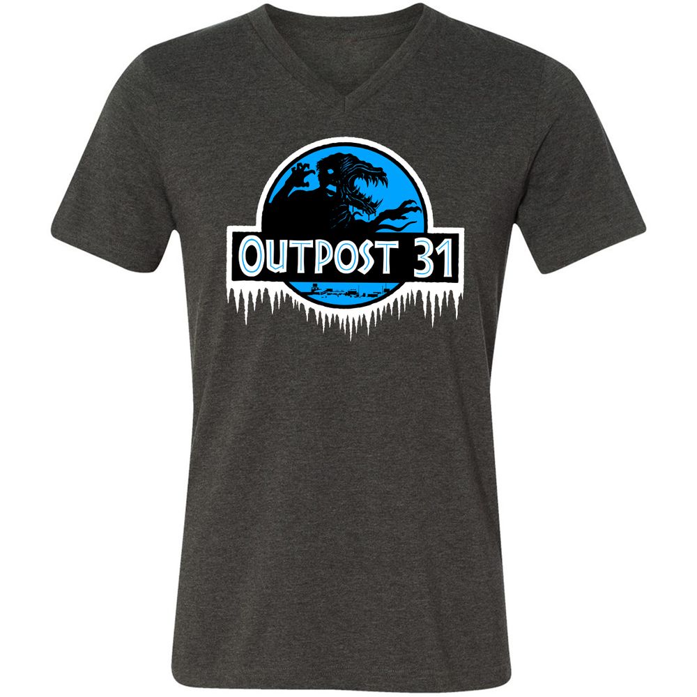 Unisex V-Neck T-Shirt - 42CAFQHZ - Dark Grey Heather - 8