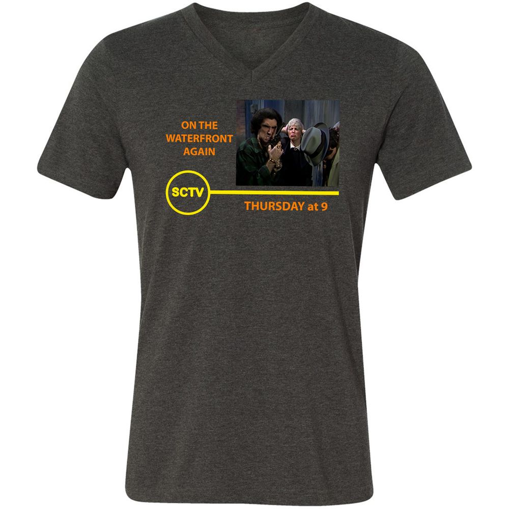 Unisex V-Neck T-Shirt - 7WDQY58V - Dark Grey Heather - 8
