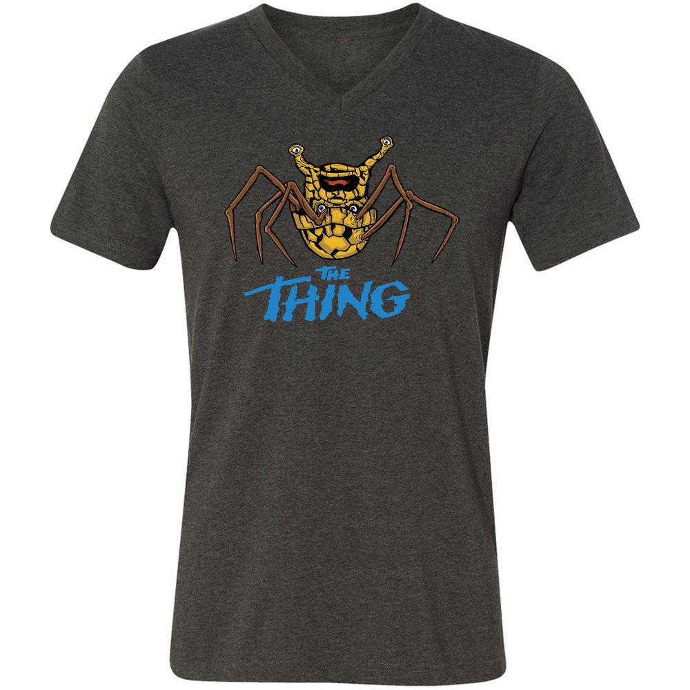 Unisex V-Neck T-Shirt - SXC7MQ79 - Dark Grey Heather - 8