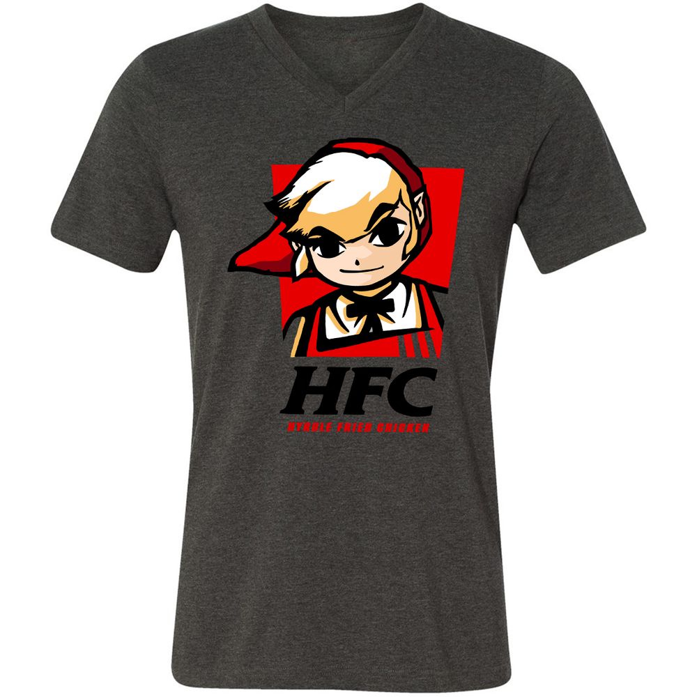 Unisex V-Neck T-Shirt - DGA8LWZX - Dark Grey Heather - 8