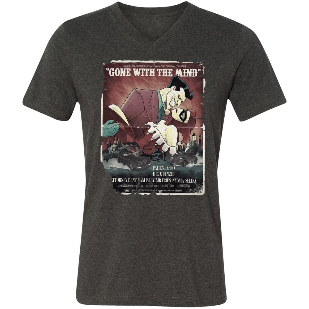 Unisex V-Neck T-Shirt - 7WCQK8PQ - Dark Grey Heather - 8