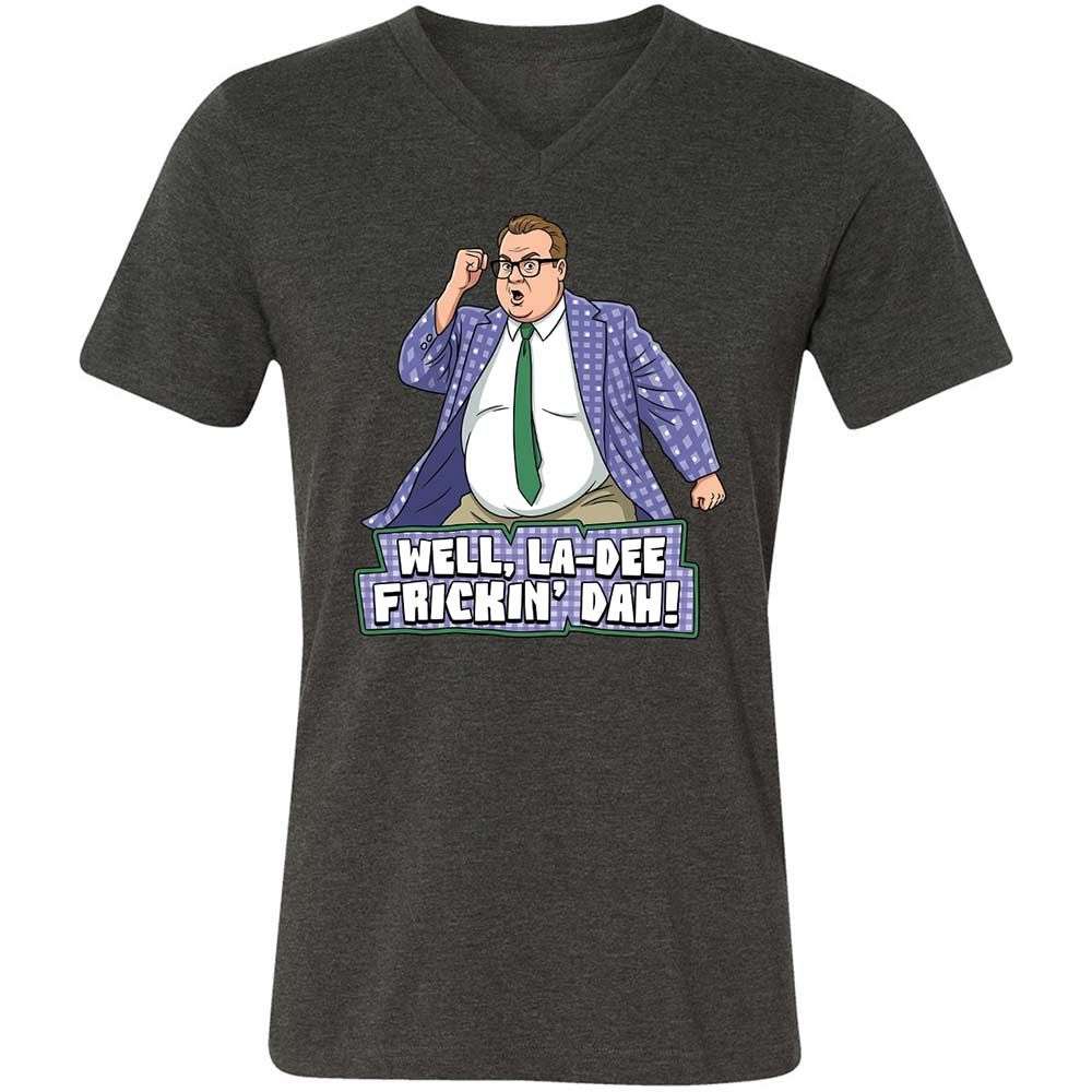 Unisex V-Neck T-Shirt - C4QNJ85R - Dark Grey Heather - 8