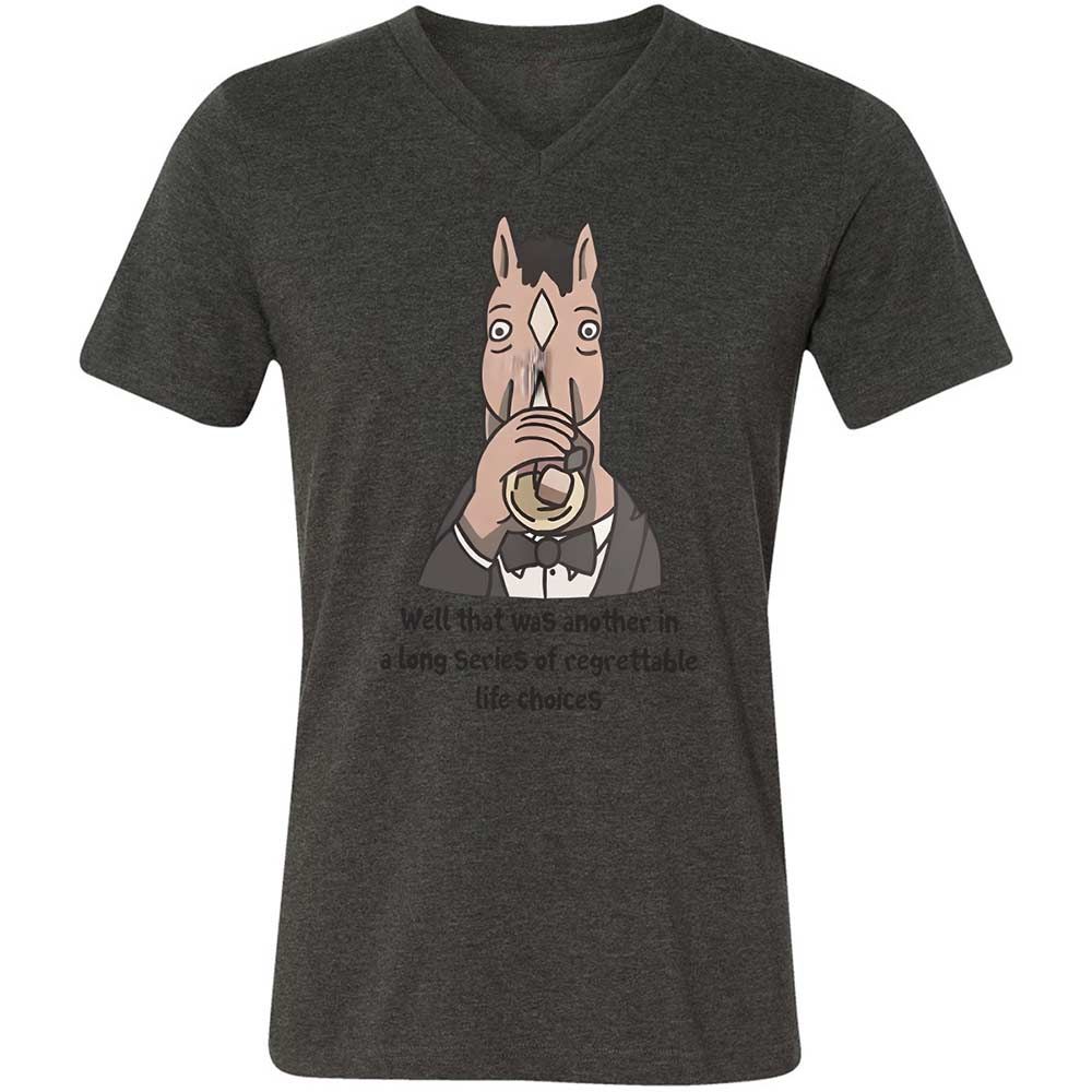 Unisex V-Neck T-Shirt - HMTDMAC6 - Dark Grey Heather - 8