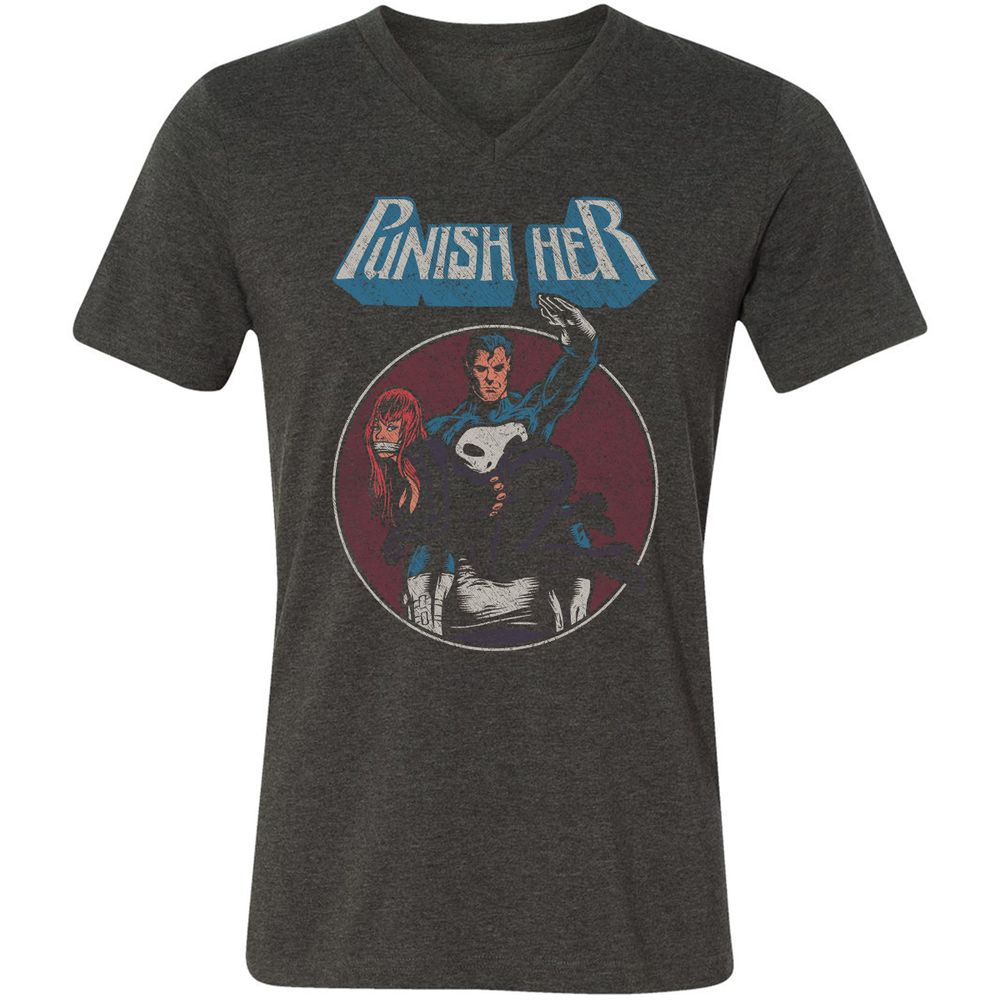 Unisex V-Neck T-Shirt - RTK27H64 - Dark Grey Heather - 8