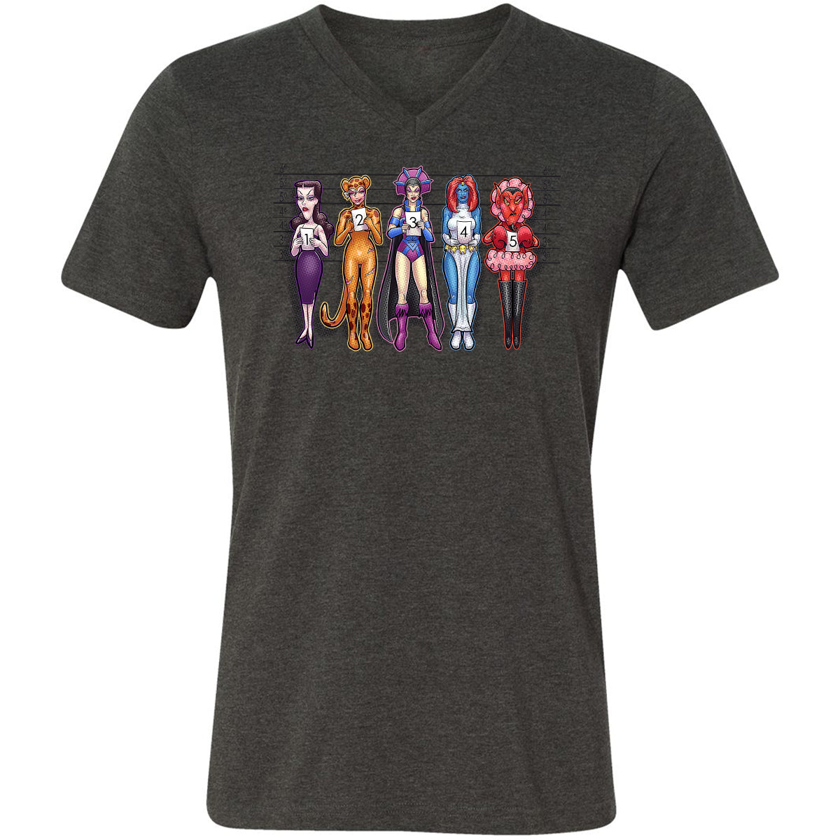 Unisex V-Neck T-Shirt - 29RQDRWX - Dark Grey Heather - 8