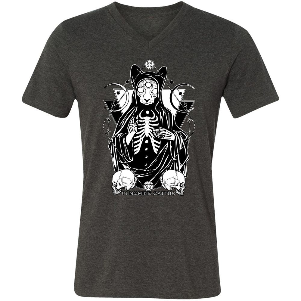 Unisex V-Neck T-Shirt - V9RGSBMM - Dark Grey Heather - 8