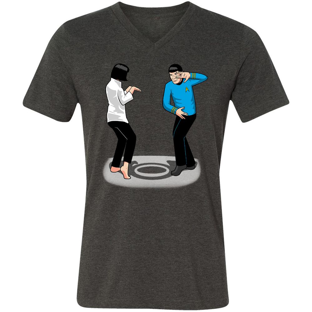 Unisex V-Neck T-Shirt - ANG83PSS - Dark Grey Heather - 8