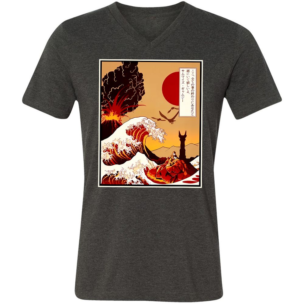 Unisex V-Neck T-Shirt - MB4WF3TR - Dark Grey Heather - 8