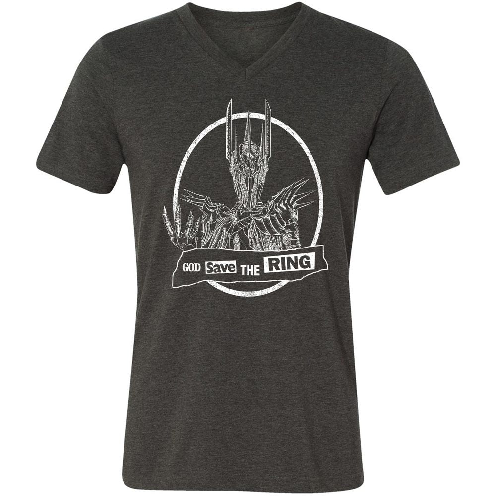 Unisex V-Neck T-Shirt - RE4YBXX4 - Dark Grey Heather - 8