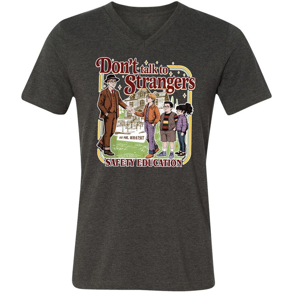 Unisex V-Neck T-Shirt - TQCDD7PT - Dark Grey Heather - 8