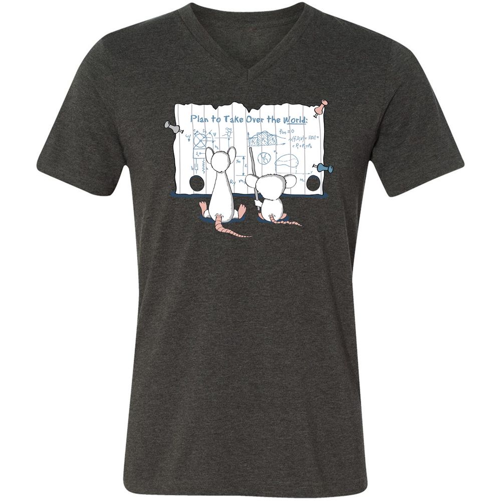 Unisex V-Neck T-Shirt - ED2JNN24 - Dark Grey Heather - 8