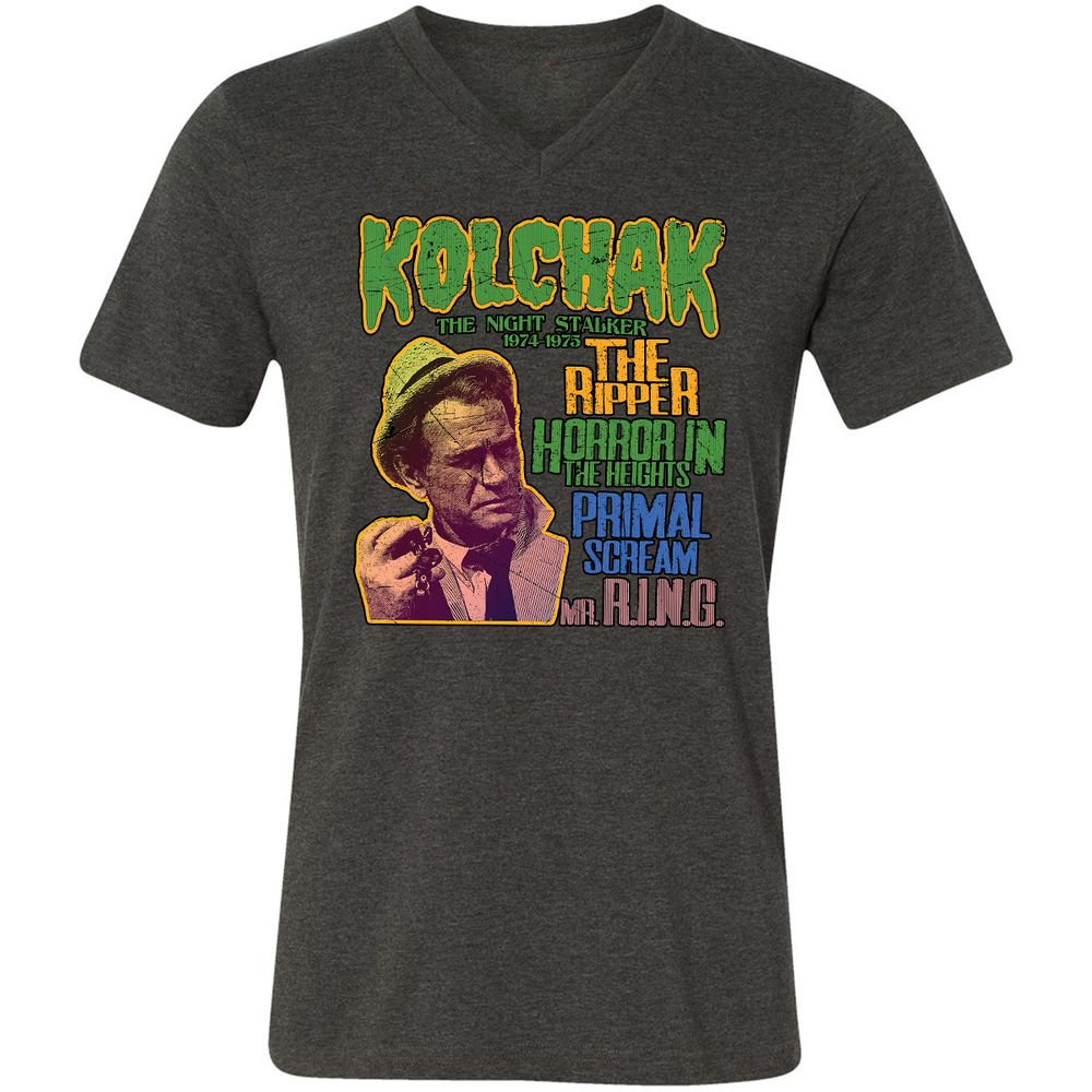 Unisex V-Neck T-Shirt - 51NUTT3B - Dark Grey Heather - 8