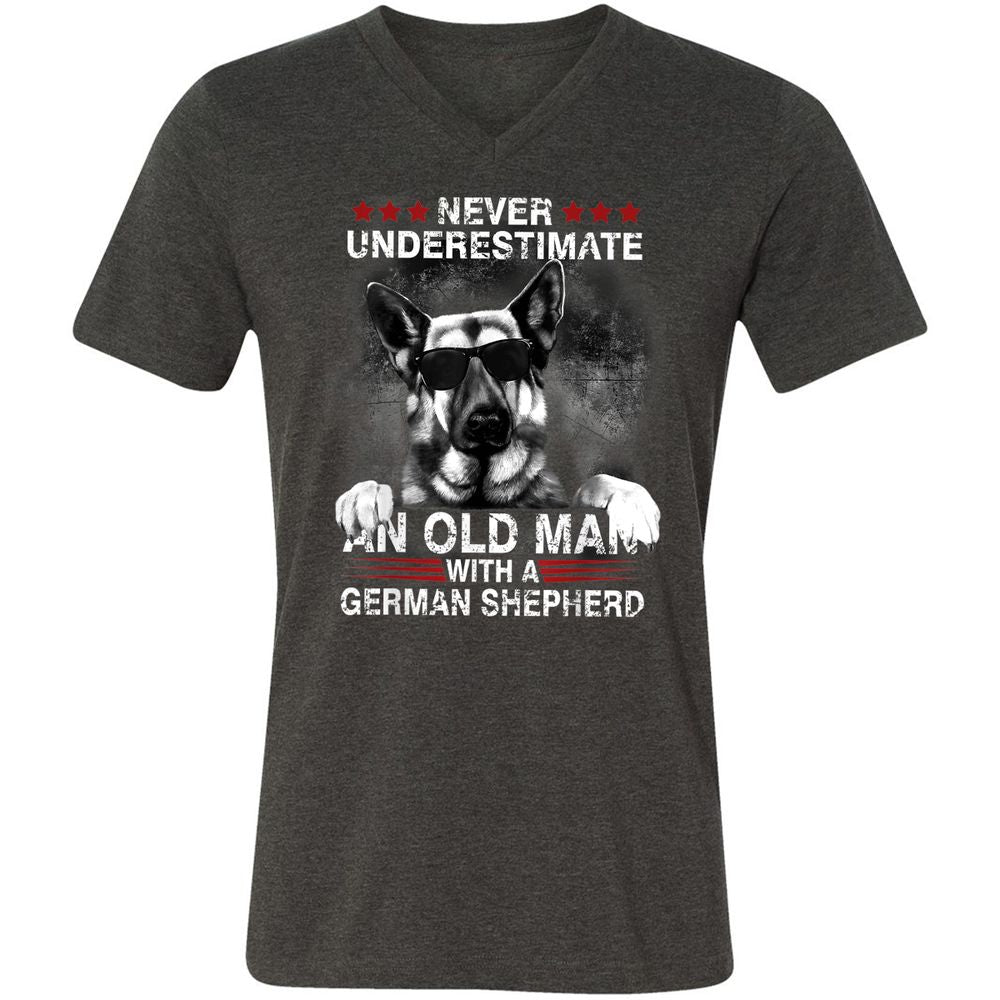 Unisex V-Neck T-Shirt - CRS5KBMZ - Dark Grey Heather - 8