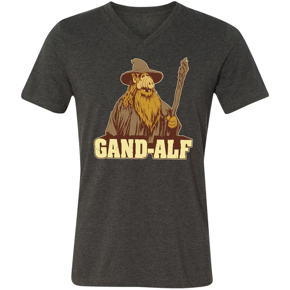 Unisex V-Neck T-Shirt - H9W4EZLQ - Dark Grey Heather - 8