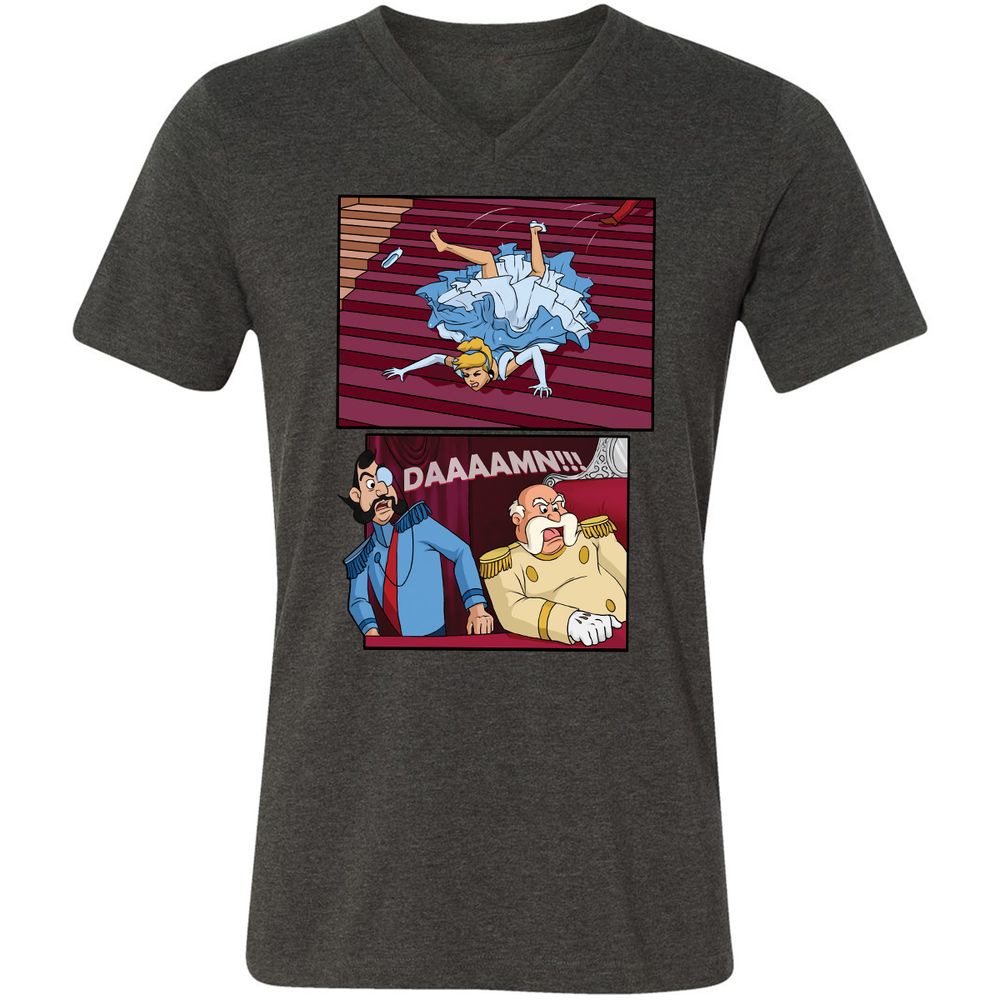 Unisex V-Neck T-Shirt - ZRTJZWB6 - Dark Grey Heather - 8