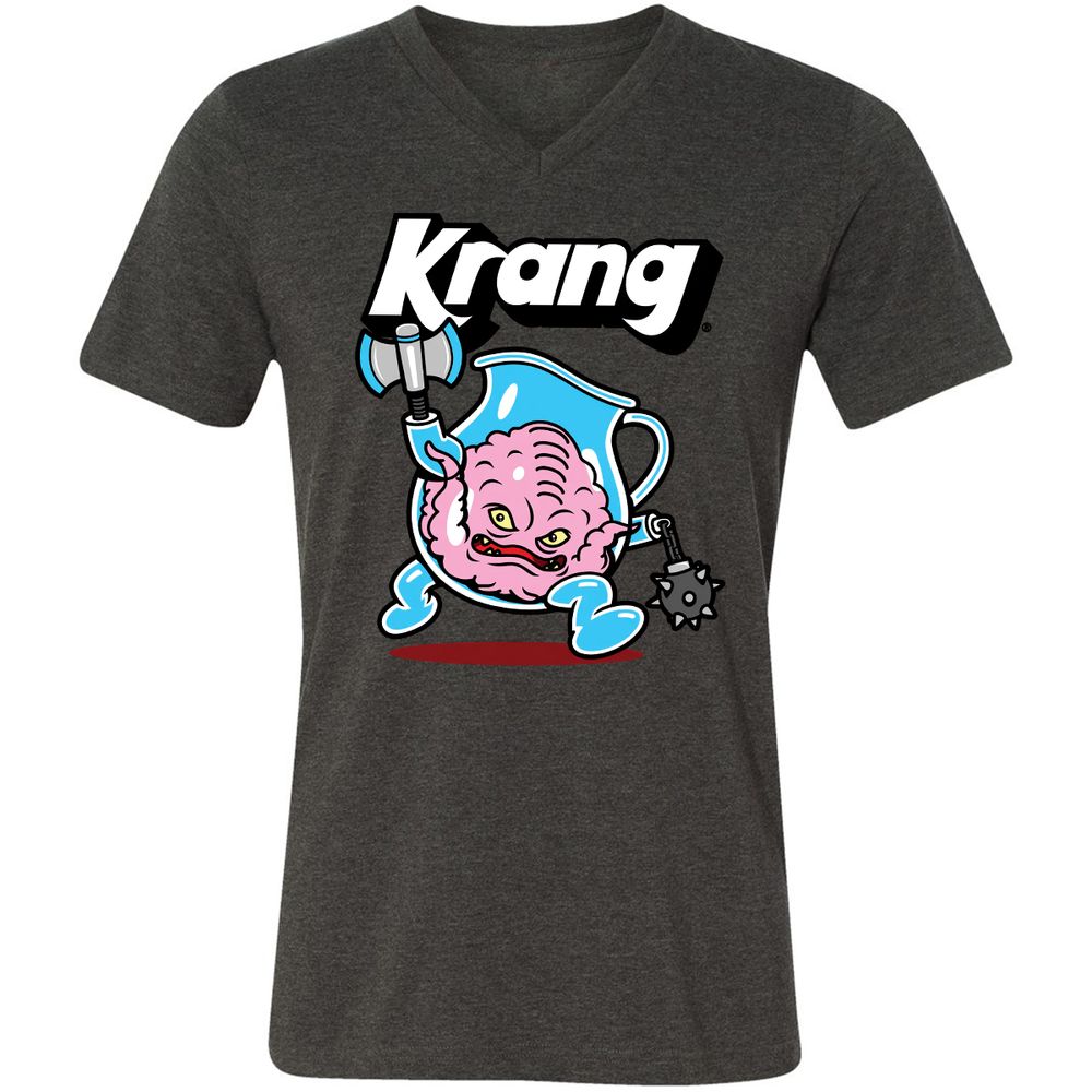 Unisex V-Neck T-Shirt - 8E6ZC95S - Dark Grey Heather - 8