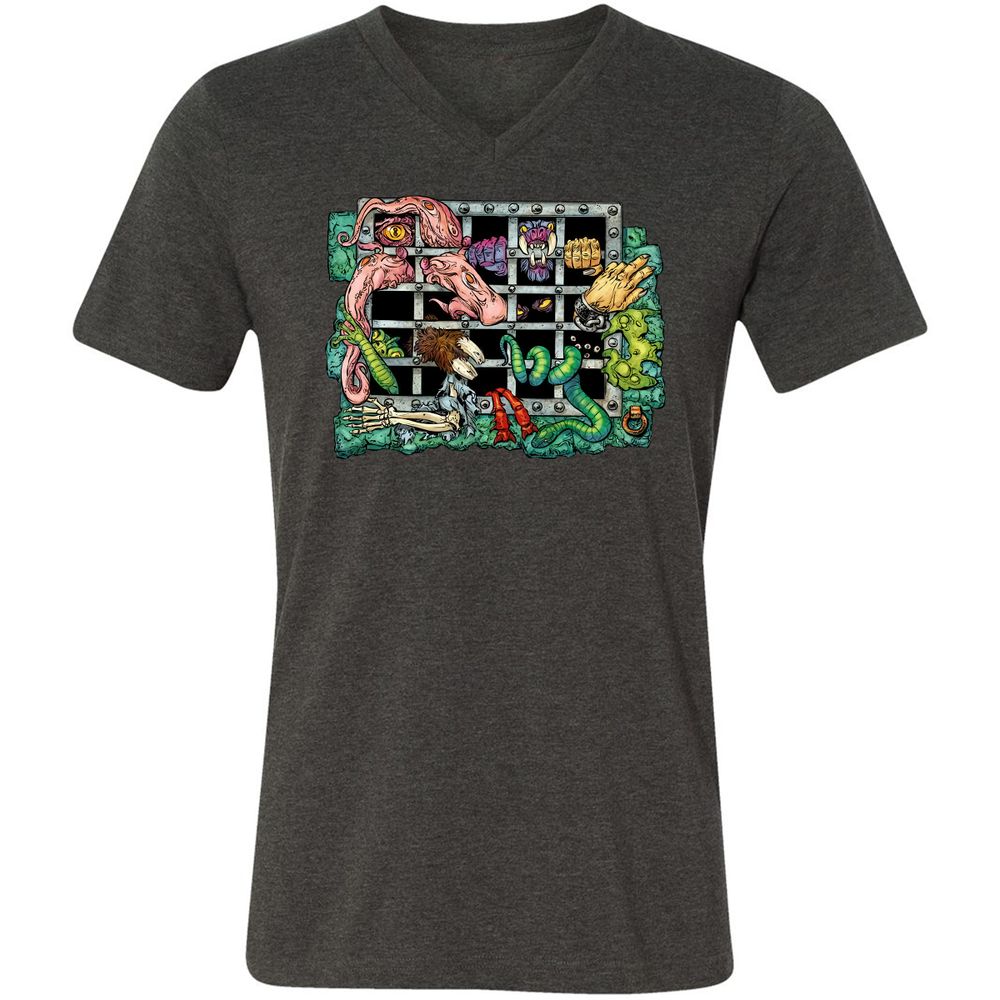 Unisex V-Neck T-Shirt - AGU3Q67Q - Dark Grey Heather - 8