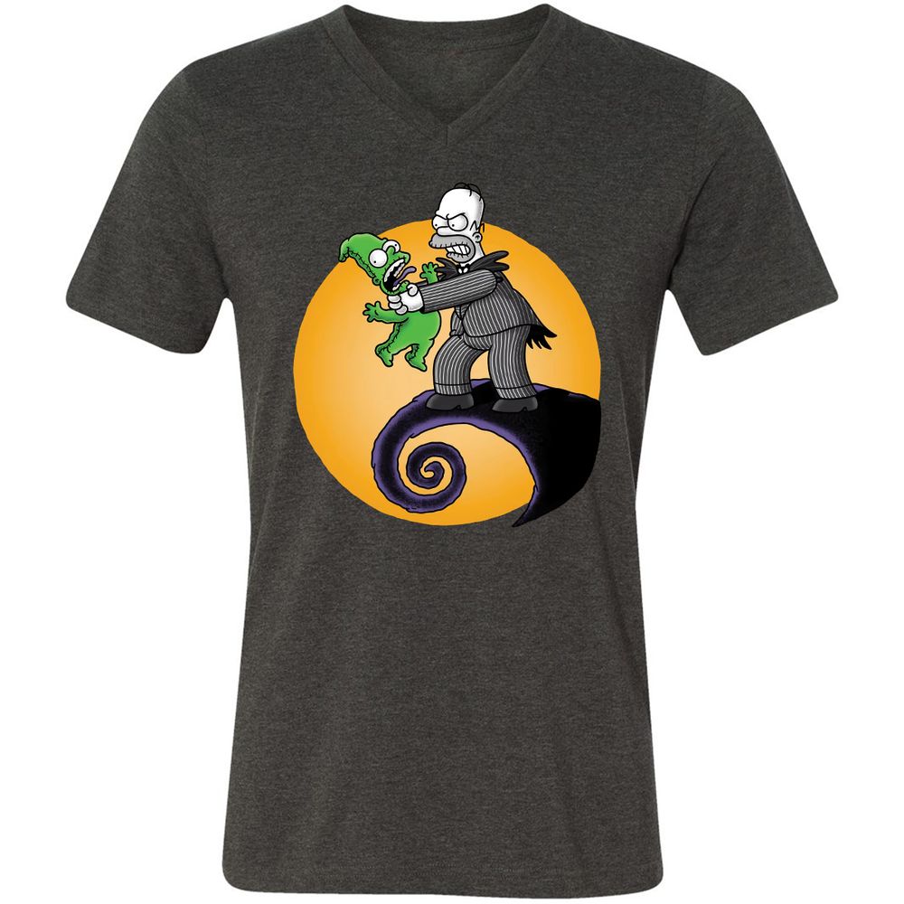 Unisex V-Neck T-Shirt - ZKTMZ4YA - Dark Grey Heather - 8
