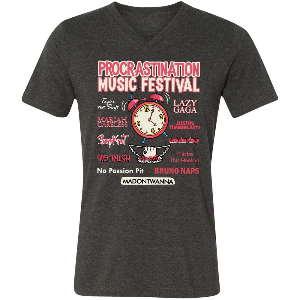 Unisex V-Neck T-Shirt - VAG73GBF - Dark Grey Heather - 8