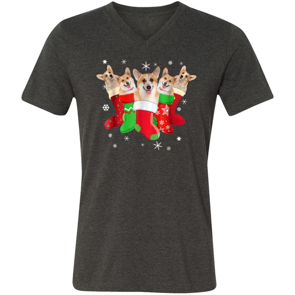 Unisex V-Neck T-Shirt - 5EV9MLPT - Dark Grey Heather - 8