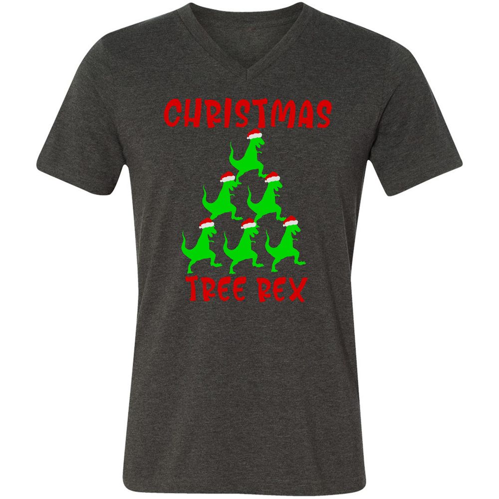Unisex V-Neck T-Shirt - C3E4S3SF - Dark Grey Heather - 8