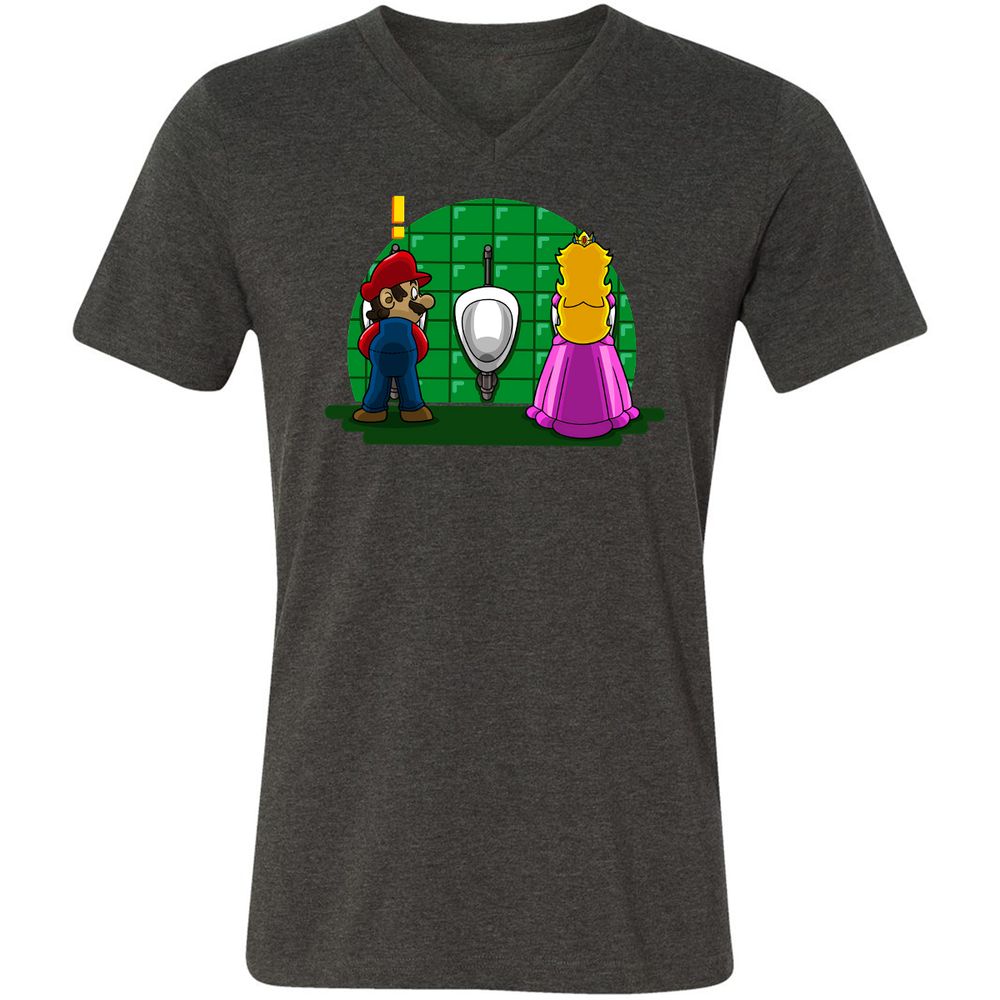 Unisex V-Neck T-Shirt - SSHLUPAG - Dark Grey Heather - 8