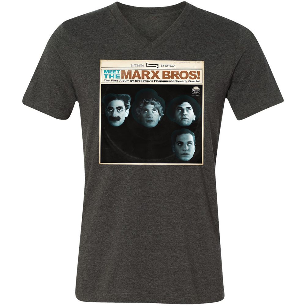 Unisex V-Neck T-Shirt - HWUDPKV6 - Dark Grey Heather - 8