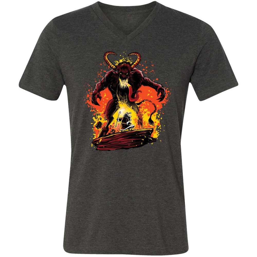 Unisex V-Neck T-Shirt - AYCB8Z2G - Dark Grey Heather - 8