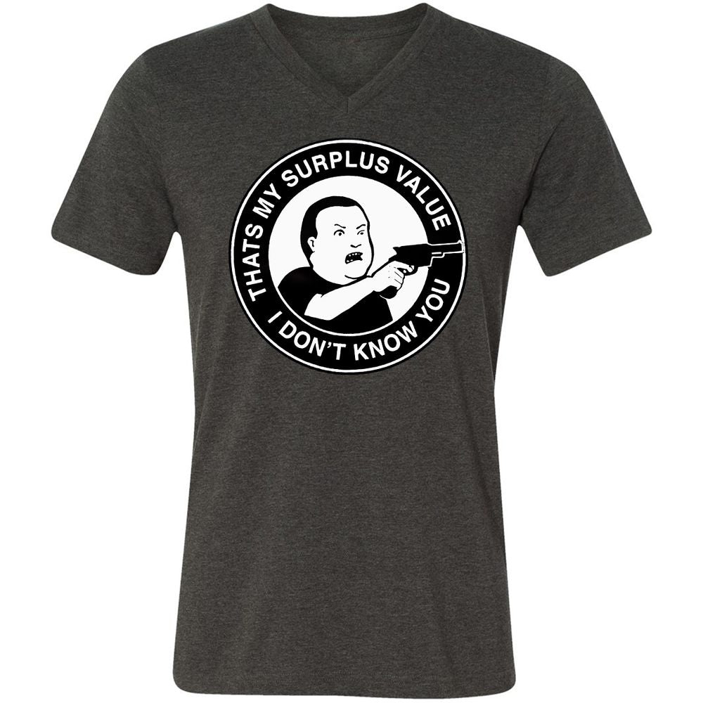 Unisex V-Neck T-Shirt - PTHUHT7A - Dark Grey Heather - 8