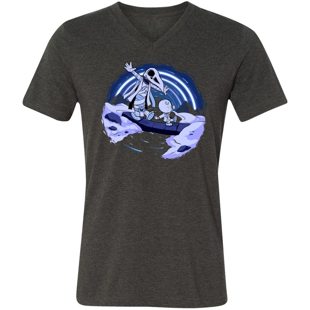 Unisex V-Neck T-Shirt - PRNJDBSZ - Dark Grey Heather - 8