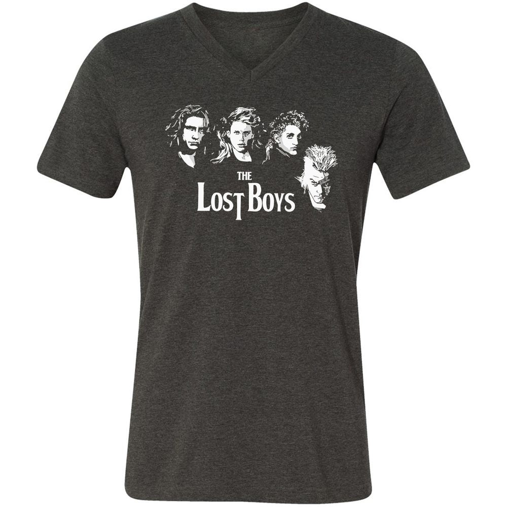 Unisex V-Neck T-Shirt - LMQCAUZQ - Dark Grey Heather - 8