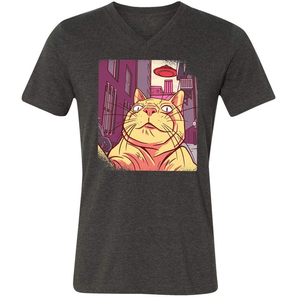 Unisex V-Neck T-Shirt - UPHK71VT - Dark Grey Heather - 8