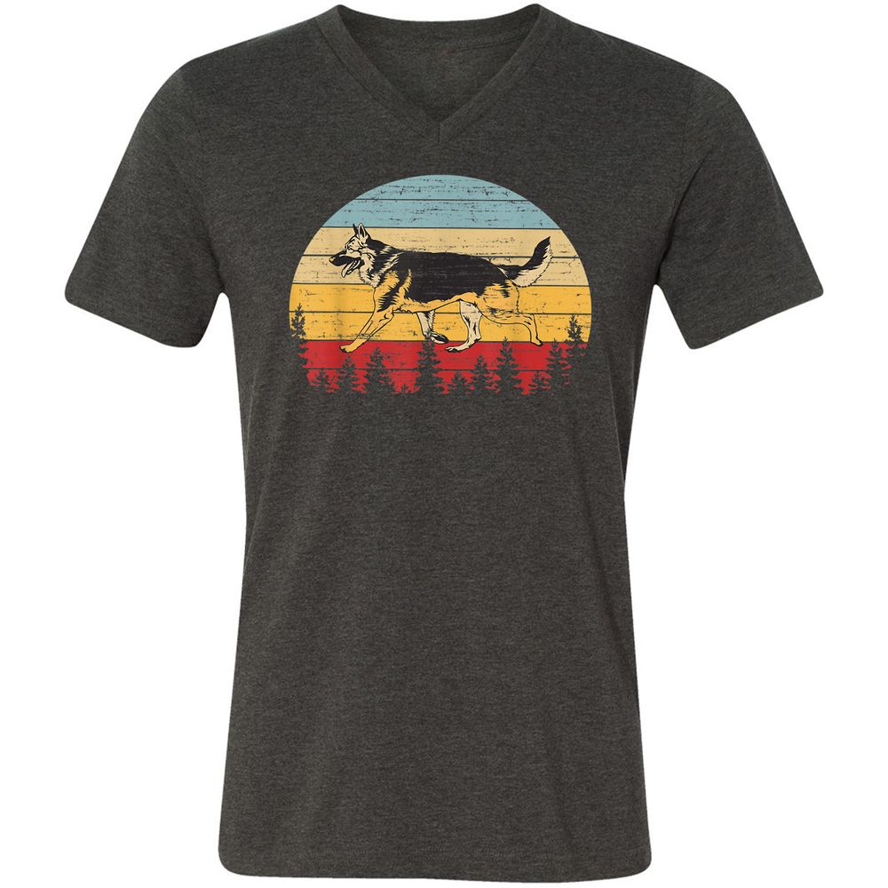 Unisex V-Neck T-Shirt - TK94UEH9 - Dark Grey Heather - 8