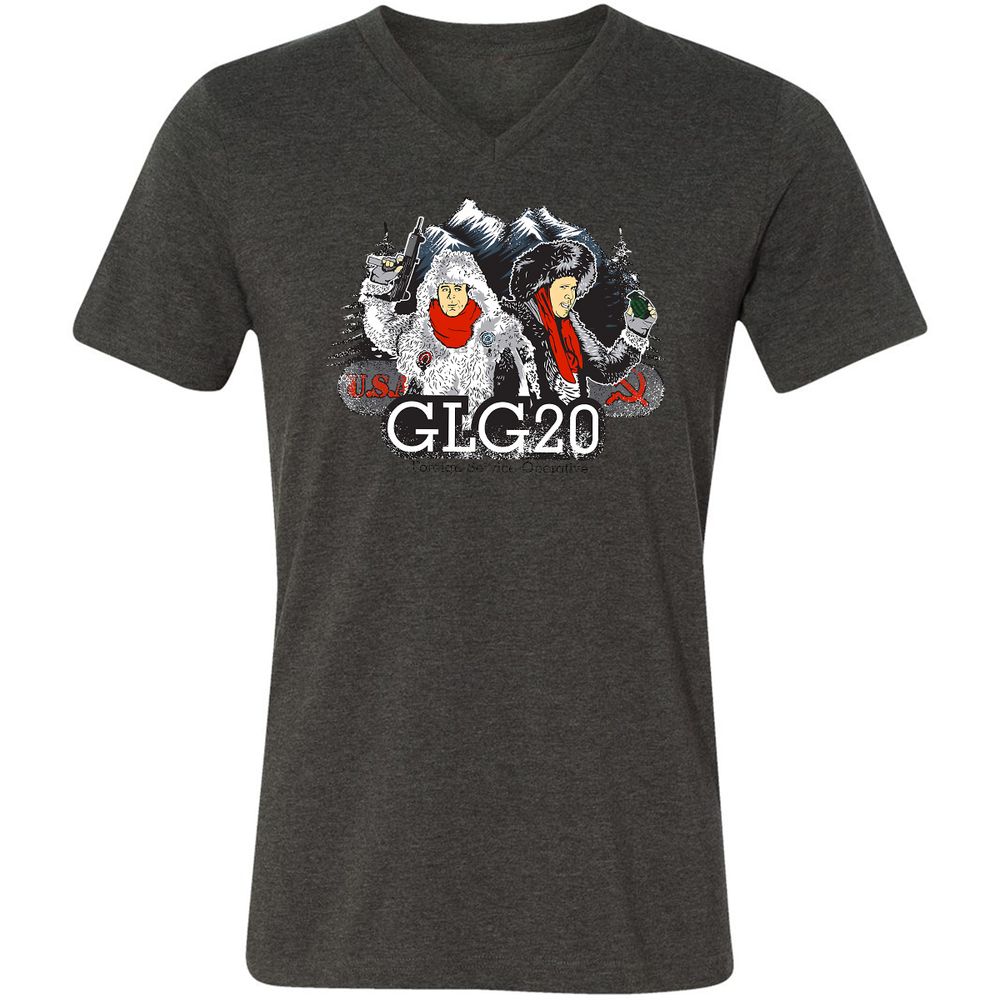 Unisex V-Neck T-Shirt - EQZB5MKD - Dark Grey Heather - 8