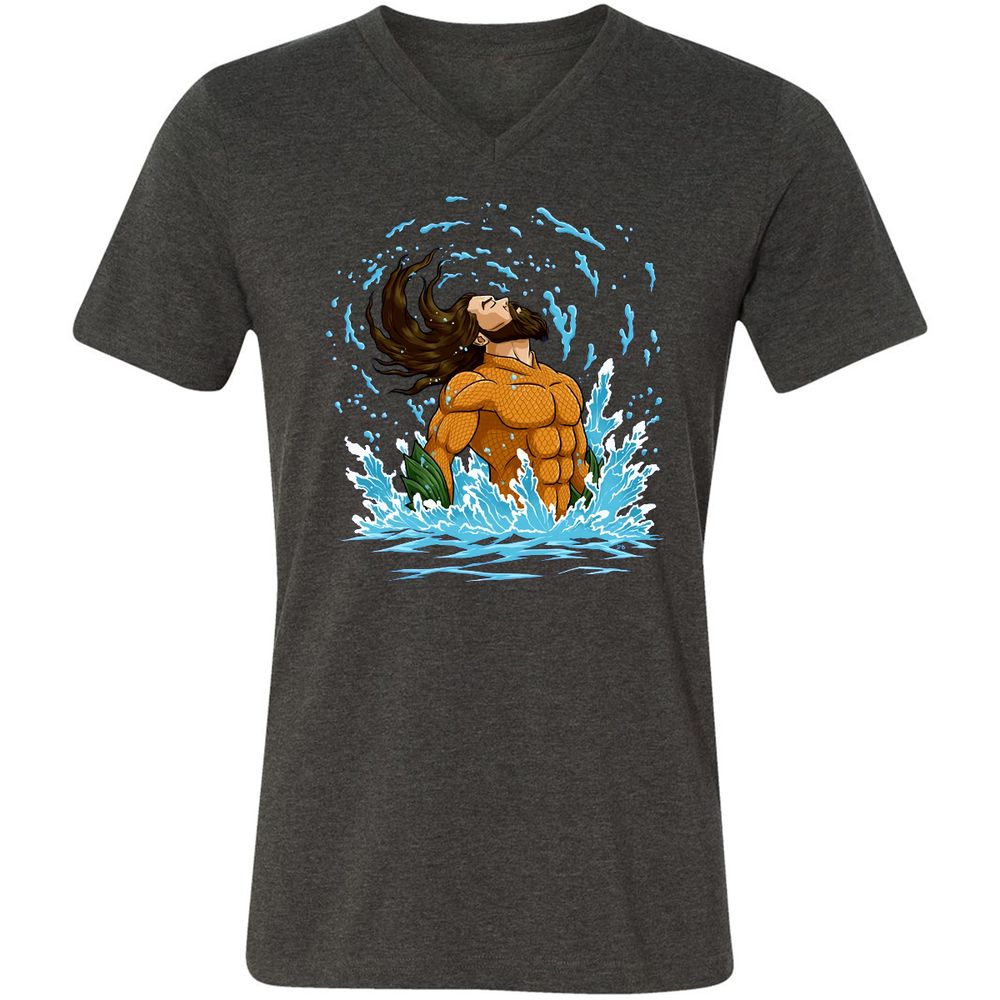 Unisex V-Neck T-Shirt - WK6BK53N - Dark Grey Heather - 8