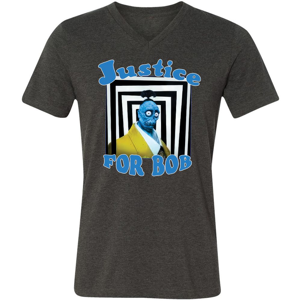 Unisex V-Neck T-Shirt - LAD5XWSS - Dark Grey Heather - 8