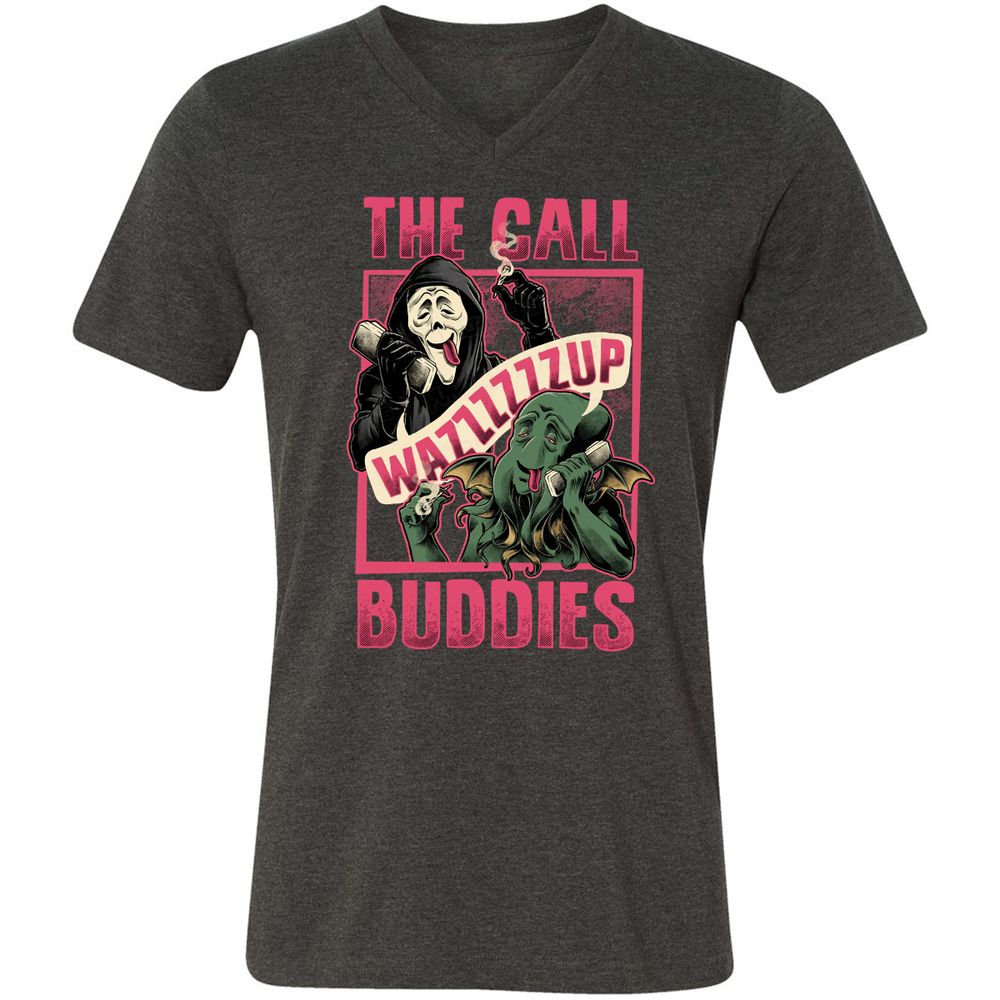 Unisex V-Neck T-Shirt - 1SZGJTSN - Dark Grey Heather - 8