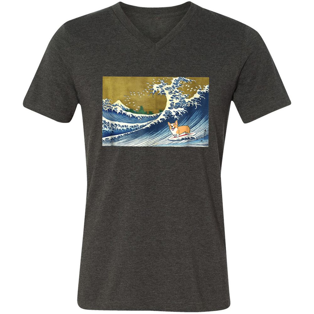 Unisex V-Neck T-Shirt - 6ENFTGNP - Dark Grey Heather - 8