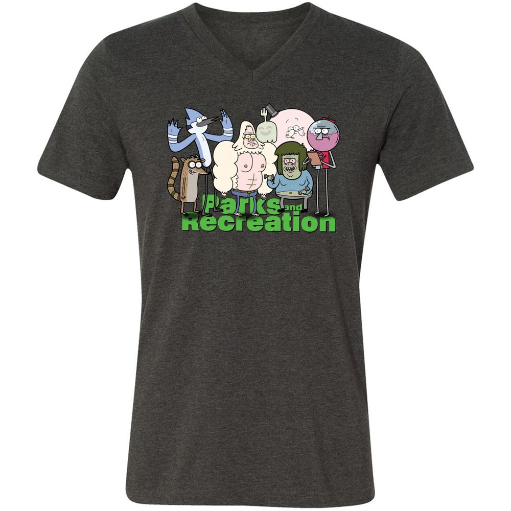 Unisex V-Neck T-Shirt - NX5JD1PC - Dark Grey Heather - 8