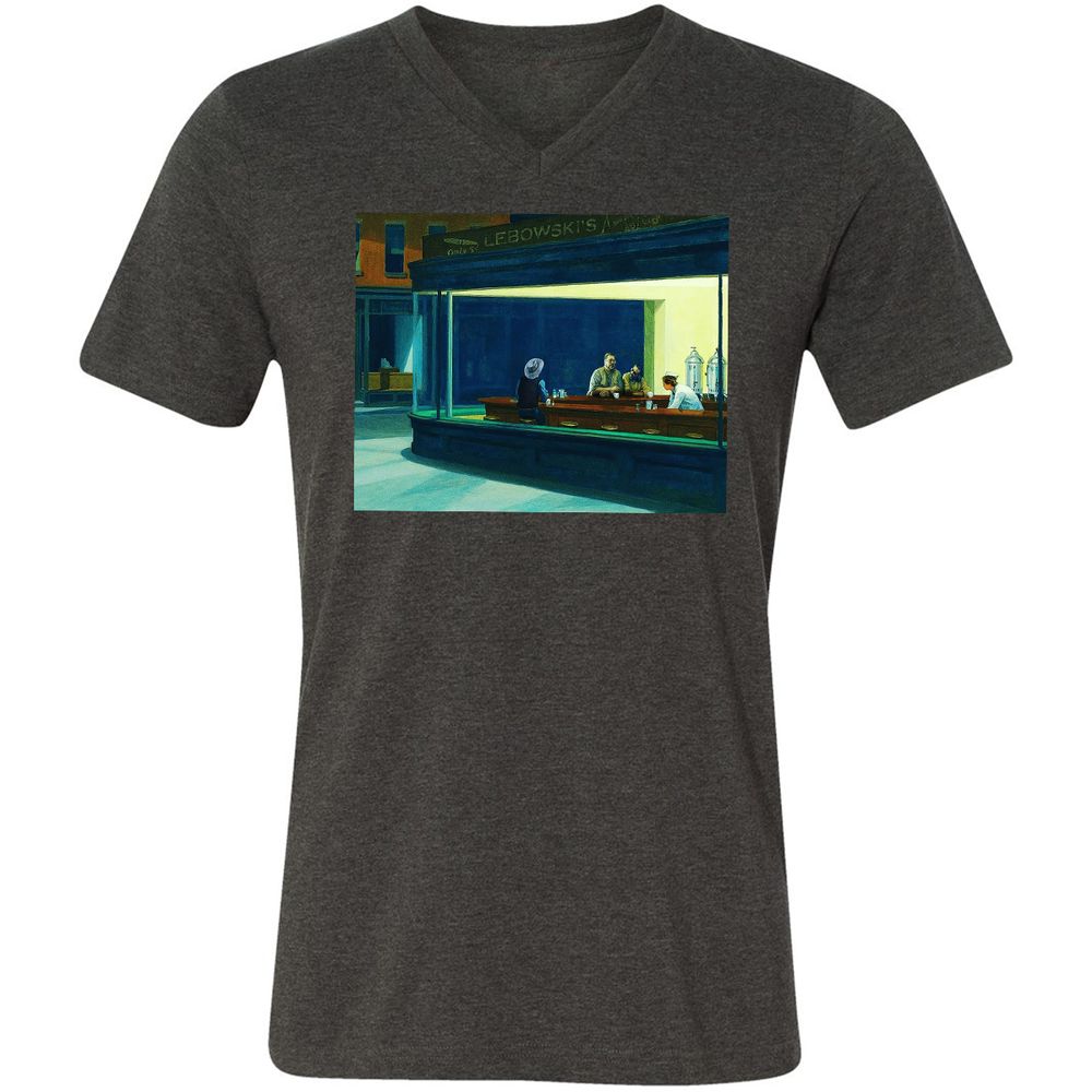 Unisex V-Neck T-Shirt - H44PJC6B - Dark Grey Heather - 8